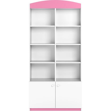 Bibliothèque blanche et rose Drimy 90cm (1/3)