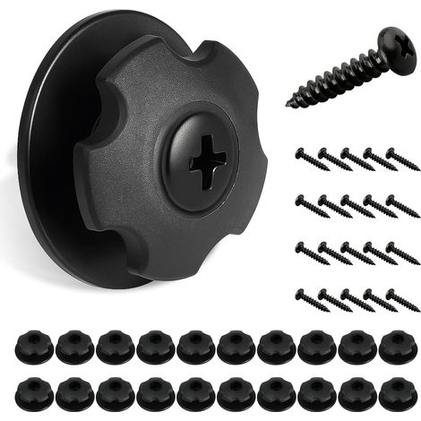 Lot de 20 boutons de bâche de voiture, ronds, avec vis, boutons de bâche pour remorques, pour la fixation de filets et de bâches (1/5)