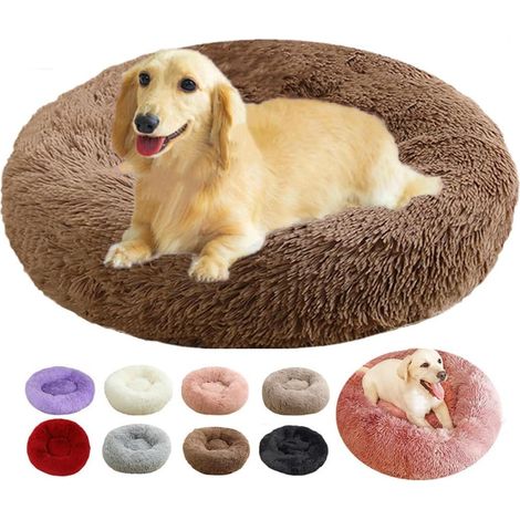 Coussin Chien, Panier Chien, Panier pour Chien Anti Stress, Taille et Couleur au Choix, Lit pour Chien Grande Taille (Café, 60cm) (1/5)