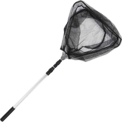 Epuisette - Filet Triangulaire Pliable - Poignée Télescopique en Alliage d'Aluminium - Pour Pêche en Eau Douce et Salée - 54 à 150 cm - 1 Pièce (1/5)