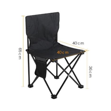 Chaise de camping pliable extérieure avec poche latérale, chaise de pique-nique en tissu Oxford, portable pour plage et pêche, chaise extérieure (1/4)