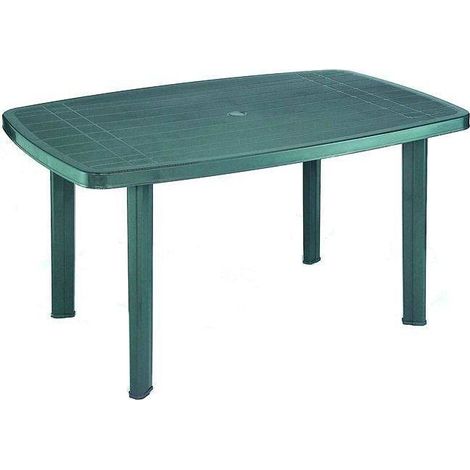 Table de Jardin Greggs, 6 Places, Fixe, Fabriqué en Italie, Longueur Max 137 cm, 137x85x72h cm Vert
