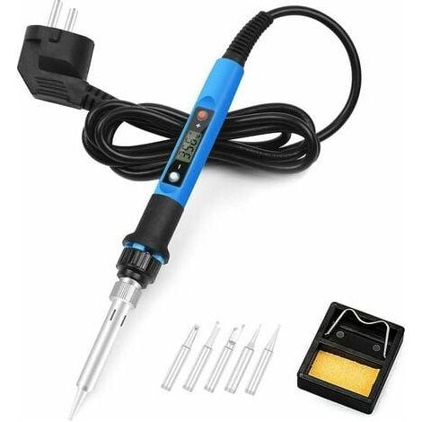 Kit de Fer à Souder de 80W, avec Température Réglable et Affichage LED Numérique, Fourni avec Différentes Pointes de Soudure. (1/5)