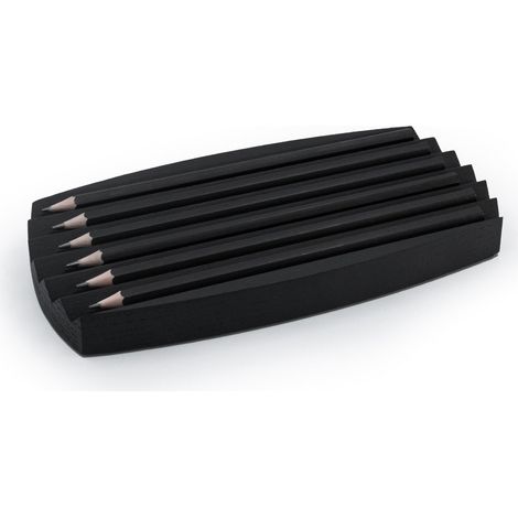 Organizador de bolígrafos redondeado, color roble negro. (1/2)