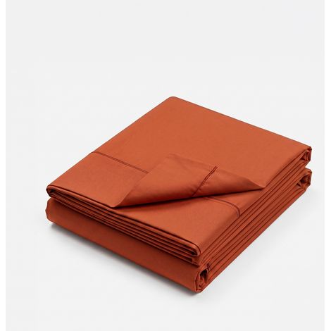 Lenzuolo una piazza e mezza con angoli in cotone Tonne 140x190 - Arancione (1/4)