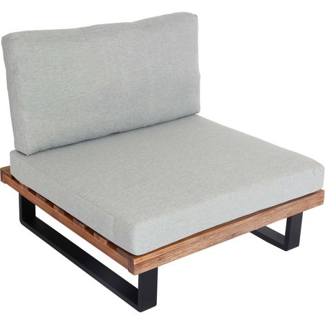 Poltroncina da giardino in alluminio e legno di acacia comodità ed eleganza 040006844