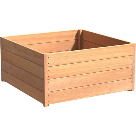 Adezz Pflanzgefäß Sevilla quadratisch/rechteckig aus Garapa-Hartholz Pflanzkübel 120x120x57,4 cm (1/2)