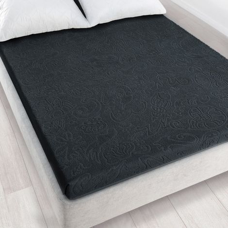 Lenzuolo con angoli elasticizzati Zwoltex TULIPAN4 jacquard nero, 275 g, 175x220 cm (1/2)