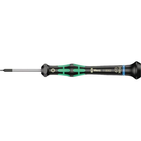 Tournevis électricien pour vis six pans creux, Hex-Plus, 0.9 x 40 mm, Noir/vert (1/2)