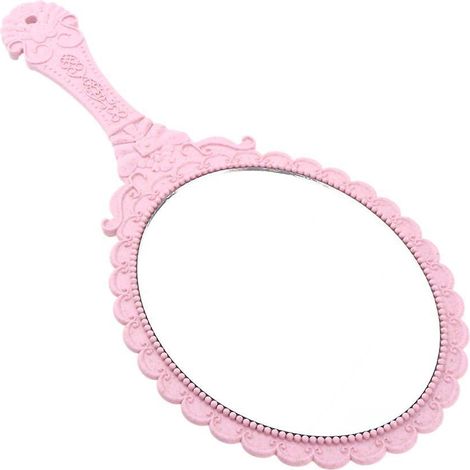 Antiker Taschenspiegel mit Rosenreliefmuster für hellrosa Make-up (1/5)