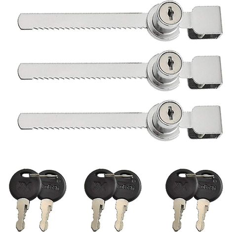 Ensemble de 3 serrures pour porte coulissante en verre d'une vitrine à terrarium, avec 6 clés