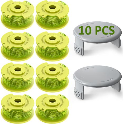 Kit d'accessoires pour tondeuse OBI verte R8+2 : tête de coupe AC80RL3/AC14HCA, fil de coupe (1/4)