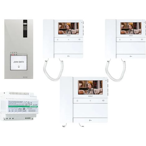 Videocitofono comelit peoople trifamiliare 3 famiglie cornetta PL8461M + PL6701