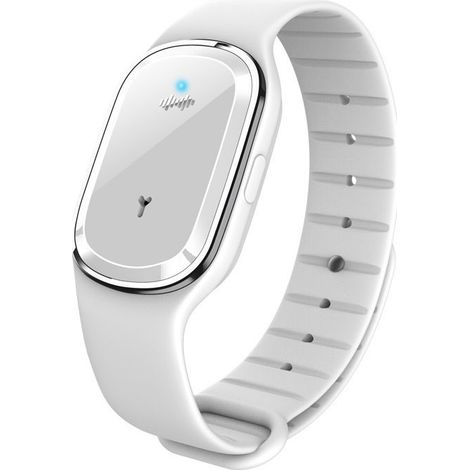 1pcs Electronic Ultrasonic Mosquito Repellent Bracelets with USB Cable, Waterproof, Ideal for Travel, for Children and Adults, White (1/4)