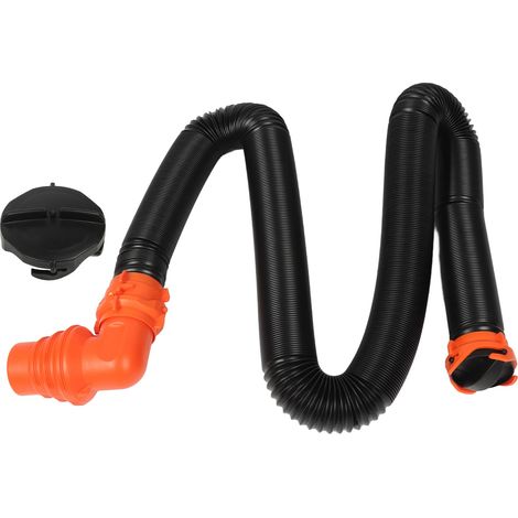 Kit de rallonge de tuyau d'évacuation RV 6m/19.7ft, raccord pivotant 90° en PP, résistant à l'usure pour camping-car, caravane et motorhome (1/5)