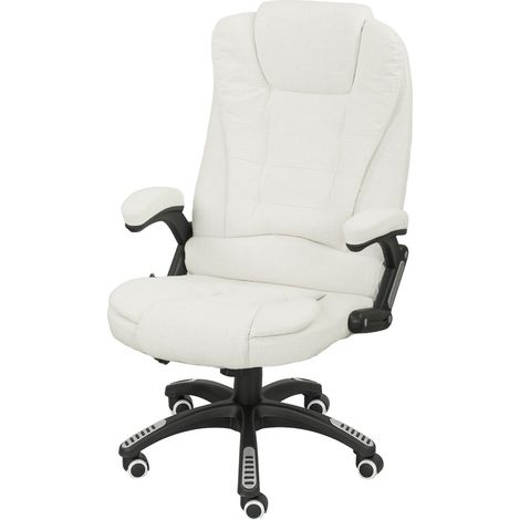 Ergonomischer Bürostuhl mit Massage, Cremeweiß, 68x72x110-120 cm