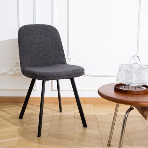 Sedia pranzo imbottita Teddy metallo grigio OKMYHOME (1/5)