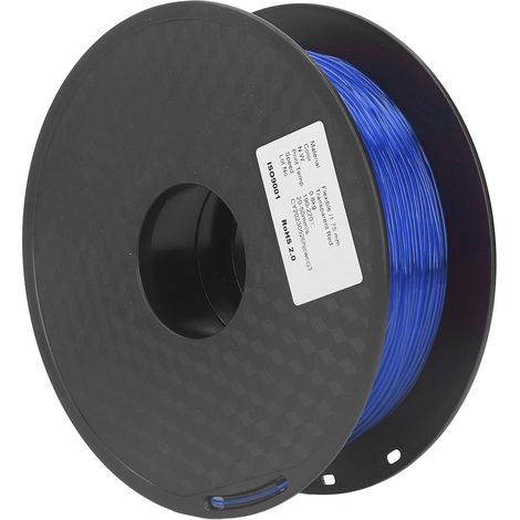 Filament TPU souple 1.75mm pour stylo impression 3D FDM, bleu transparent, bobine flexible (1/5)