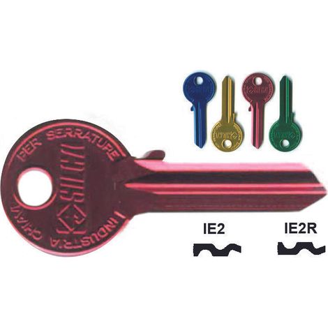 Chiavi per cilindri iseo 5 spine grandi - ie2u dx ultralite rosse
