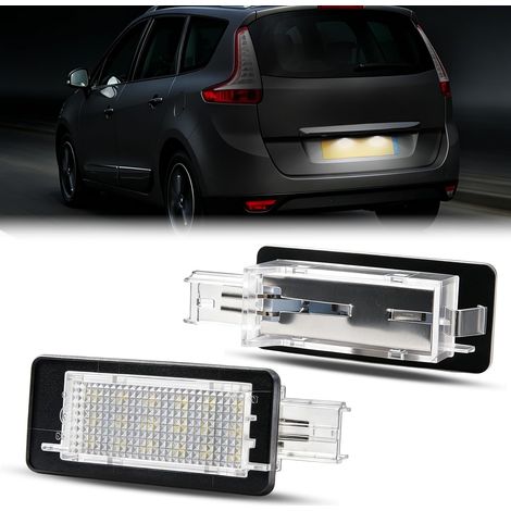 2PCS Eclairage Plaque Immatriculation, LED Feux Arrière Compatible avec Espace Scenic Laguna Fluence Captur Modus Duster Lodgy Logan MCV Feux De Plaque (1/5)