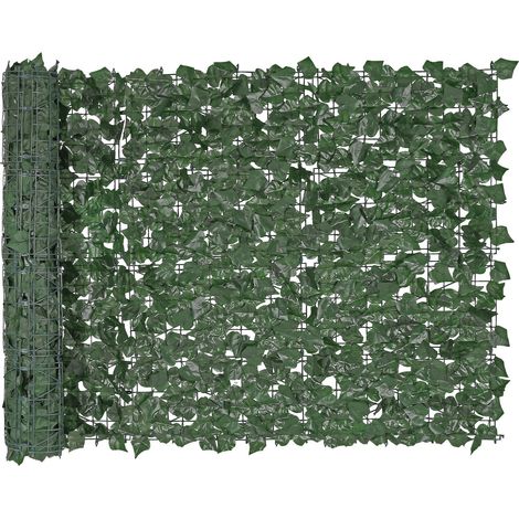 Haie Artificielle 99x249 cm Brise Vue Clôture de Lierre Artificiel Intimité Support en Tissu Maillé et Joint Renforcé Déco Fausses Feuilles pour Jardin, Extérieur, Cour, Balcon, Terrasse, Patio (1/5)