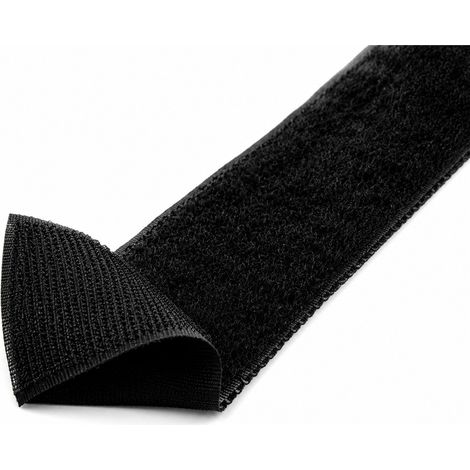 Klettband Selbst-additiv Schwarz 1m 19mm Wand Fliesen Glas (1/5)