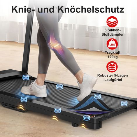 Tapis de course électrique pliant jusqu’à 12 km/h,écran LED et support tablette. Compatible app mobile,format compact pour maison et bureau. (1/5)