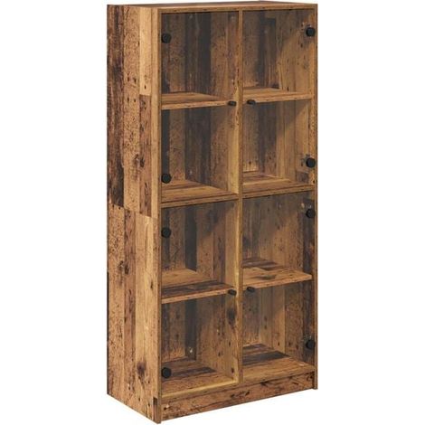 Meuble de Rangement Haut en Bois d'Ingénierie Style Antique, 68 x 37 x 142 cm (1/5)