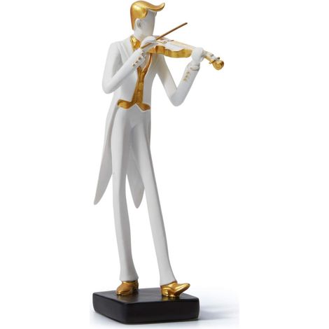 Figurine de musicien, sculpture, statue musicale, décoration, violon en résine synthétique (1/5)