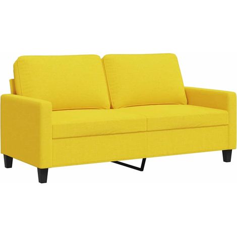 Sofá de 2 plazas de tela amarillo claro 140 cm vidaXL