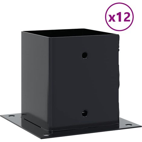 Bases para postes cuadradas 12 uds. Antracita 101x101 mm vidaXL