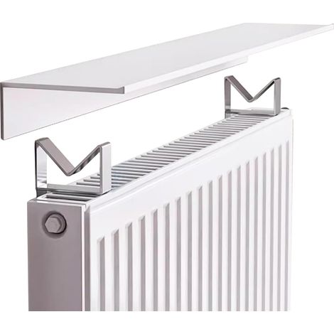 Etagere Radiateur,Tablette Radiateur Sans Percer,Cache-radiateur,étagère Flottante sur radiateur,35-55cm Long,Couvercle de radiateur Blanc,étagère supérieure en Aluminium,pour Cuisine,Salon(40cm) (1/5)
