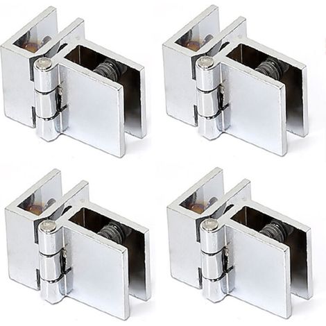 4 clips de porte en verre, Pièces Pince Charnière Verre, Charnière en Alliage de Zinc, pour Portes en Verre, Vitrines (5-8 mm) (1/5)