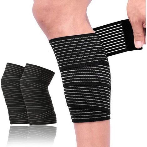 Kompressions-Kniebandagen für Sport – Set mit 4 verstellbaren elastischen Bändern für Knie, Ellbogen, Knöchel, Handgelenk und Arm – Atmungsaktives Material
