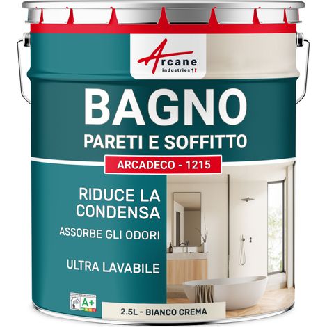 Pittura per pareti e soffitti di bagni: ARCADECO - 1215 - 2,5 L Bianco Crema - RAL 9001 - ARCANE INDUSTRIES (1/2)