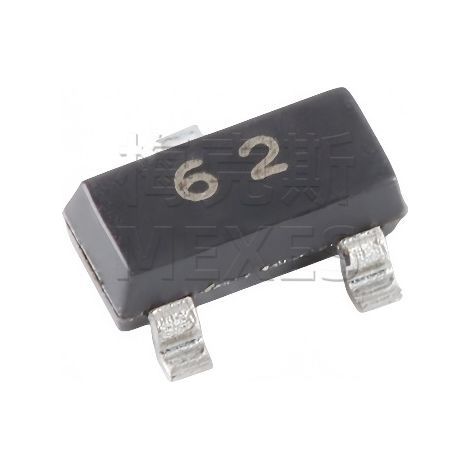 Changdian DTC123YCA, screen printed 62, SOT-23, 50V 0.1A digital transistor chip, electronic component, 5 units.