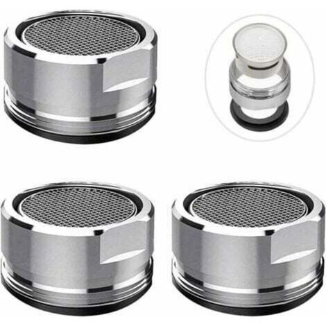 Aeratore a 3 pezzi M24, filtro aeratore per rubinetti con inserimento filettato maschio, compatibile con filtri in acciaio inox e ABS.