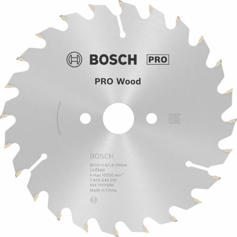 Bosch – Lame de scie circulaire 150 mm – 24 dents carbure – Pour bois dur et teck – Réduction bruit et vibrations (1/5)