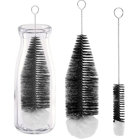 Set mit 2 Flaschenbürsten – Sanfte und kratzfreie Reinigung von Glas- und Plastikflaschen sowie Bechern (1/3)