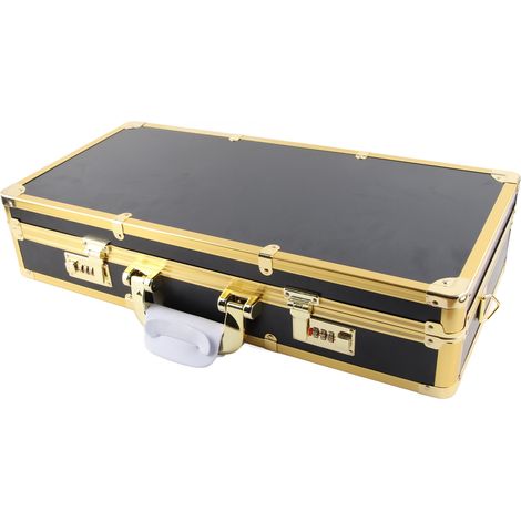 Coffret de rangement pour coiffeur en aluminium, étui à ciseaux et accessoires de salon, boîte de transport robuste pour outils de barbier, kit de stockage professionnel. (1/5)