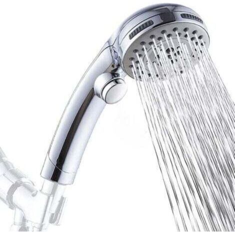 BUNTHAUS Pommeau de douche Arrêt instantané Pommeau de douchette 5 buses au choix Pommeau de douche（blanc）