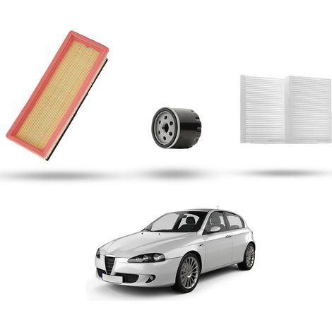 Kit Tagliando 3 filtri compatibile con Alfa Romeo 147 (937)  2.0 jts 121kw dal 2000 (1/5)