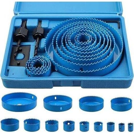 Kit de 17 scies cloches bi-métal 19-127mm – Acier au carbone pour bois et plaques de plâtre – Coffret de rangement inclus (1/5)