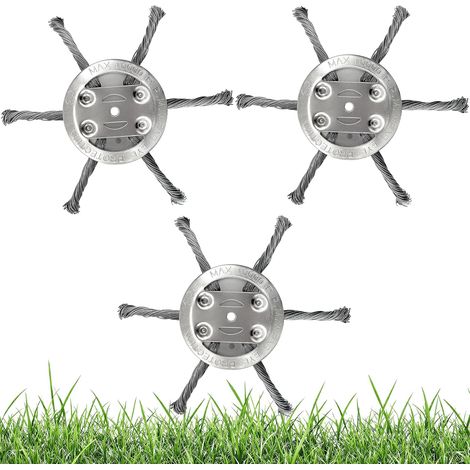 3 x Brushcutter Head, 150 mm 6 Knives Weeding Wire Head, Universal Trimmer Head, Replacement of Grass Trimmer Blade, for Grass Trimmer, Metal Blade (1/5)