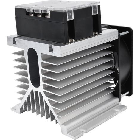 Régulateur de tension SCR triphasé à semi-conducteurs, transformateur-relais 380 VCA (TSR-150WA-H avec dissipateur thermique) (1/5)