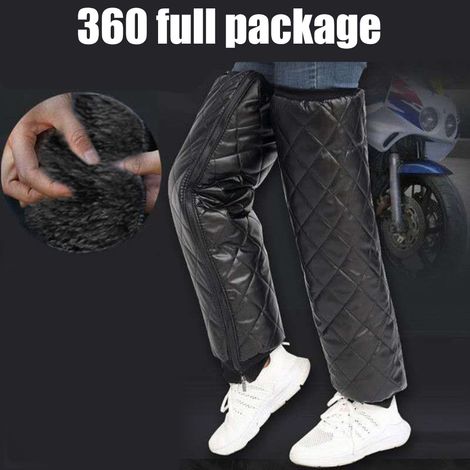 Protège-genoux moto imperméables et coupe-vent, couvre-jambes hivernaux chauds, protège-jambes pour motard, lot de 2, taille unique, noir (1/5)