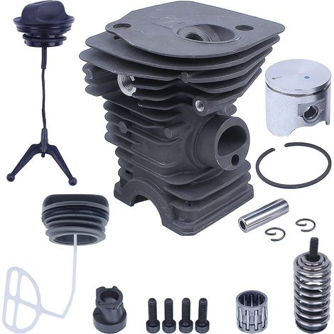 Kit de chapeau de boot d'admission de cylindre et de piston pour Husqvarna 340 345 pour tronçonneuse 503870276, cylindre, piston, goupille, segment, circlip, vis de montage, ressort tampon, collecteur (1/5)