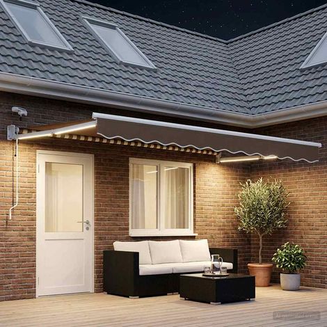 vidaXL Auvent rétractable électrique Taupe 100% Polyester et Aluminium (1/5)