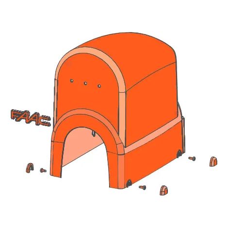 Faac – Carter de couverture 391 – 115001 – Pièce détachée pour motorisation de portail – Compatible avec modèles 391 et 392 – 63003499 (1/4)