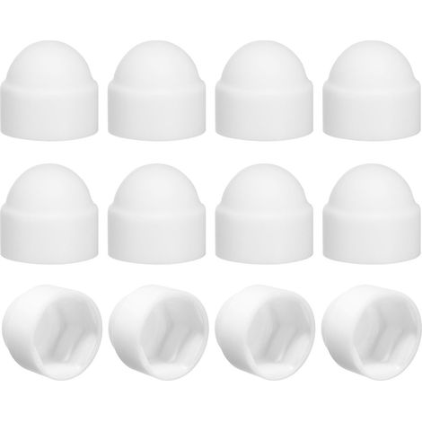 12Pcs Cache-Écrou Hexagonal M5x8x10mm Blanc (1/5)